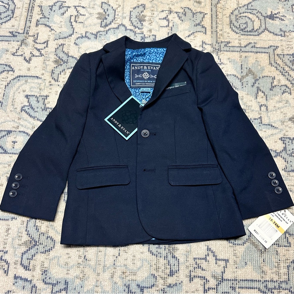 Andy & Evan 2pc Navy Stretch Suit with Comfy Flex Technology
